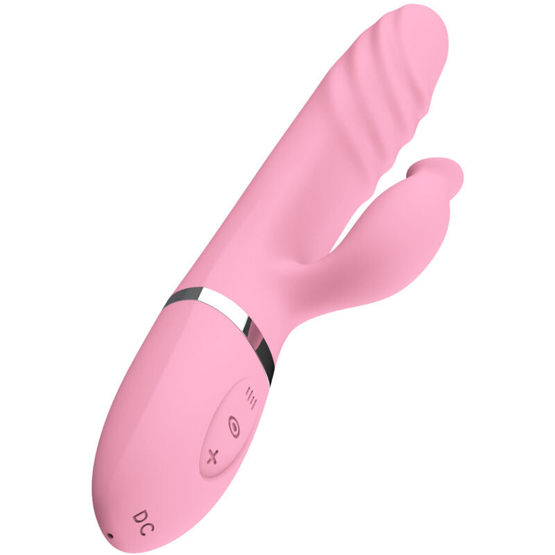 Vibrator &amp; thruster with pink heat effect tongue