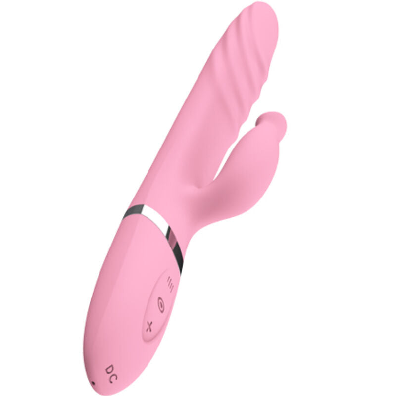 Vibrator &amp; thruster with pink heat effect tongue