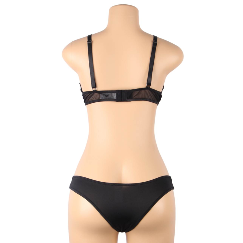 Two-piece sheer bra and s/m bands set