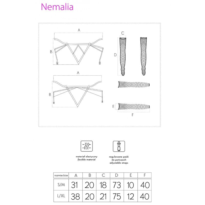 Nemalia set leaguero + medias + gloves black