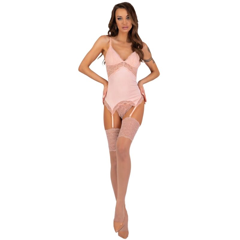 Persinne peach set corset + panty + medias