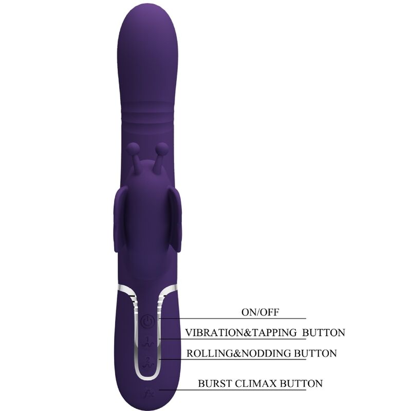4 in 1 Multi-Function Rabbit Vibrator Purple Butterfly