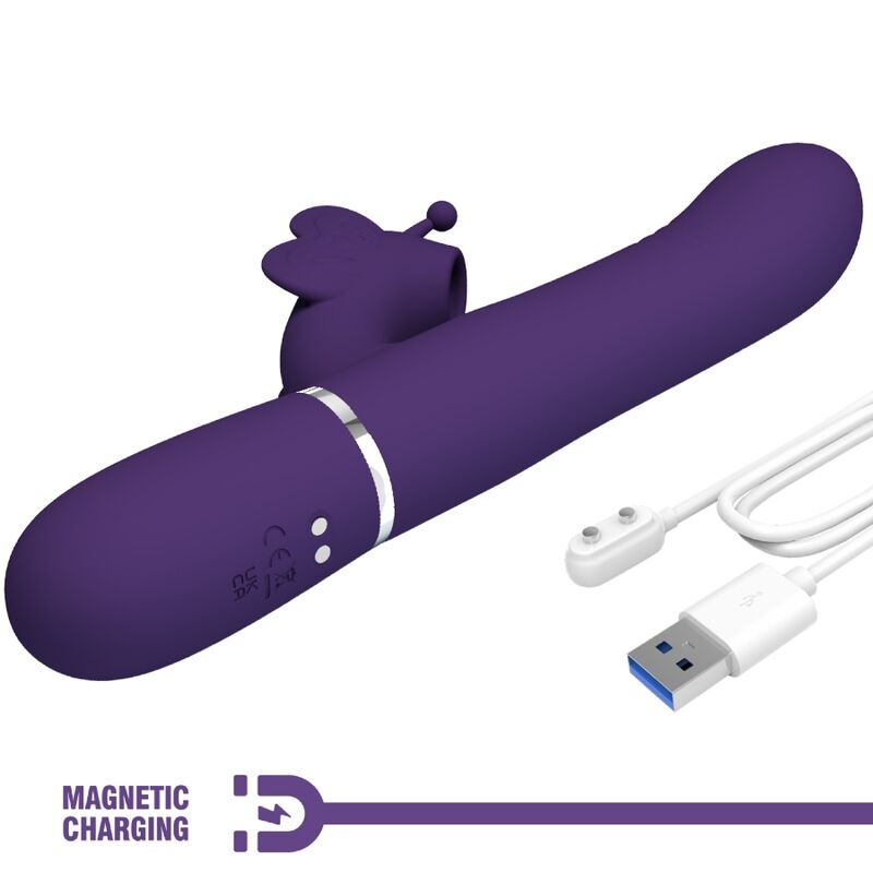 4 in 1 Multi-Function Rabbit Vibrator Purple Butterfly