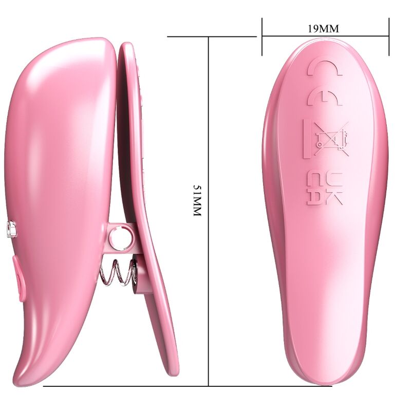 Leaf Vibrating Nipple Clamps Pink