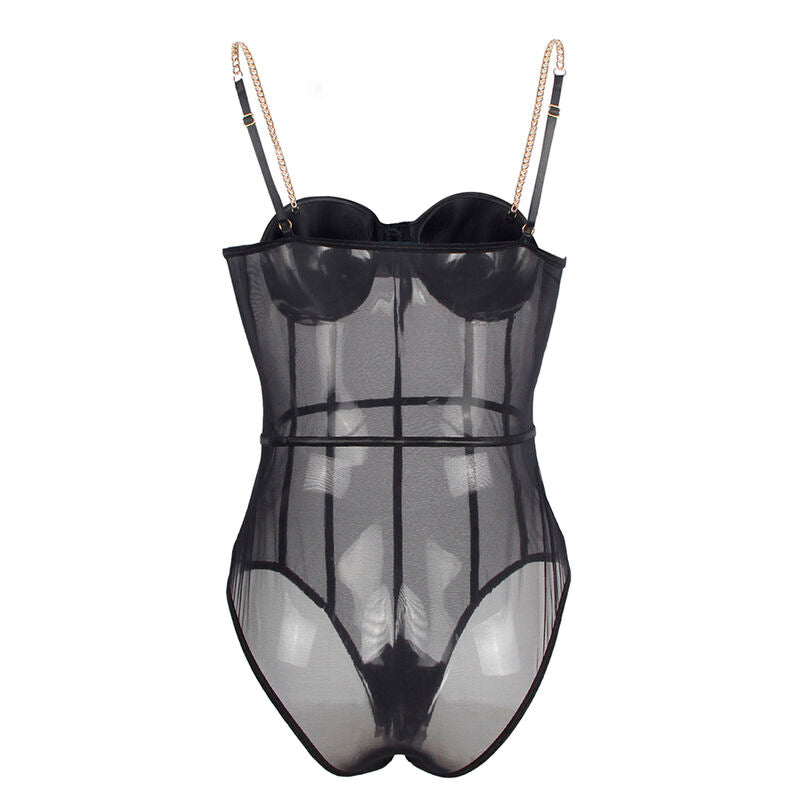 Body tiras cadena negro s/m