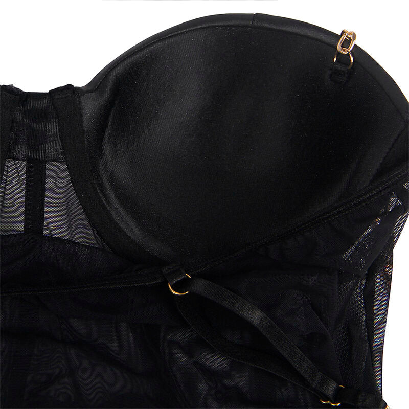 Body tiras cadena negro s/m