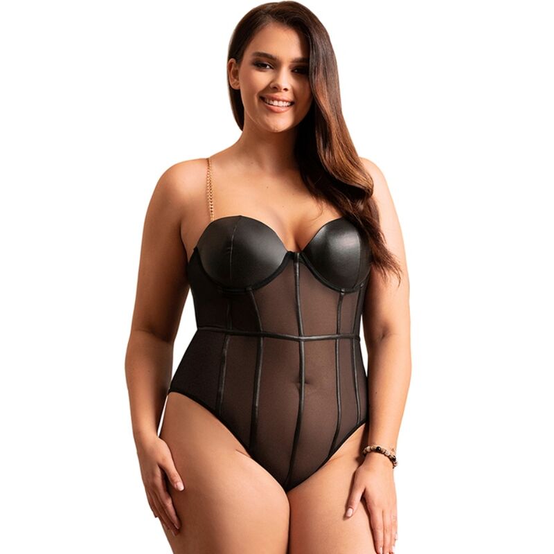 Body tiras cadena negro s/m