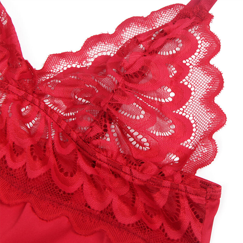Babydoll satinado con encaje red s/m