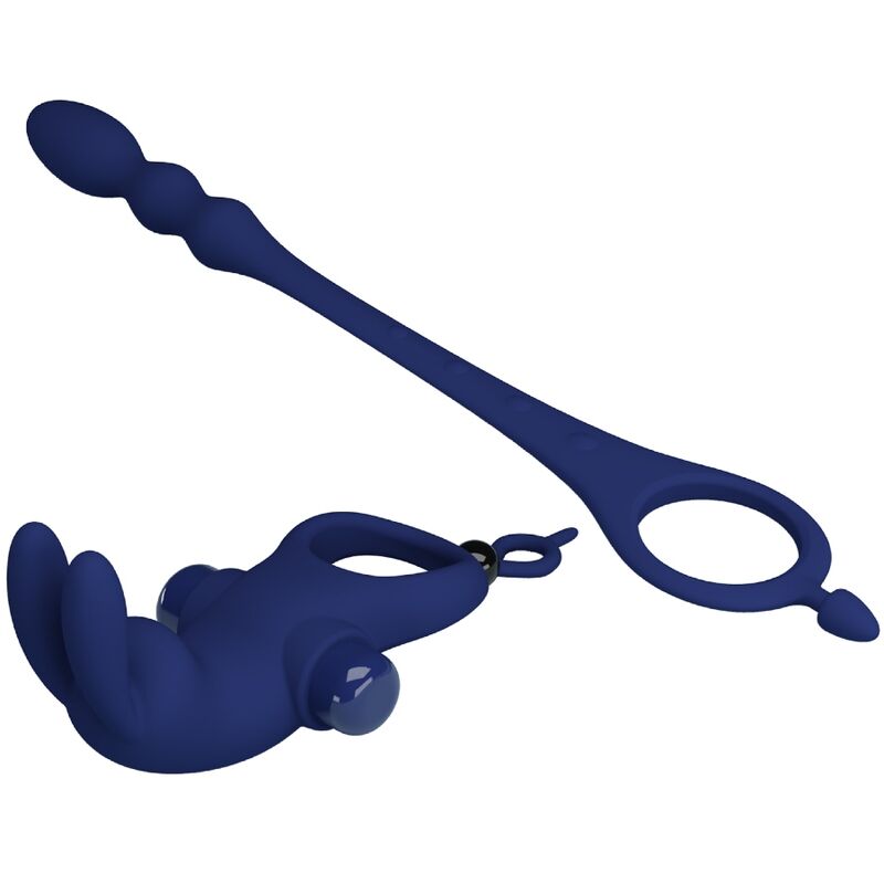 Ayad anneau vibrateur lapin avec plug bleu