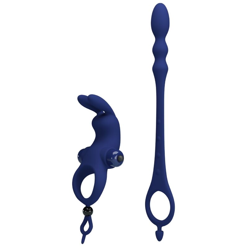 Ayad anneau vibrateur lapin avec plug bleu