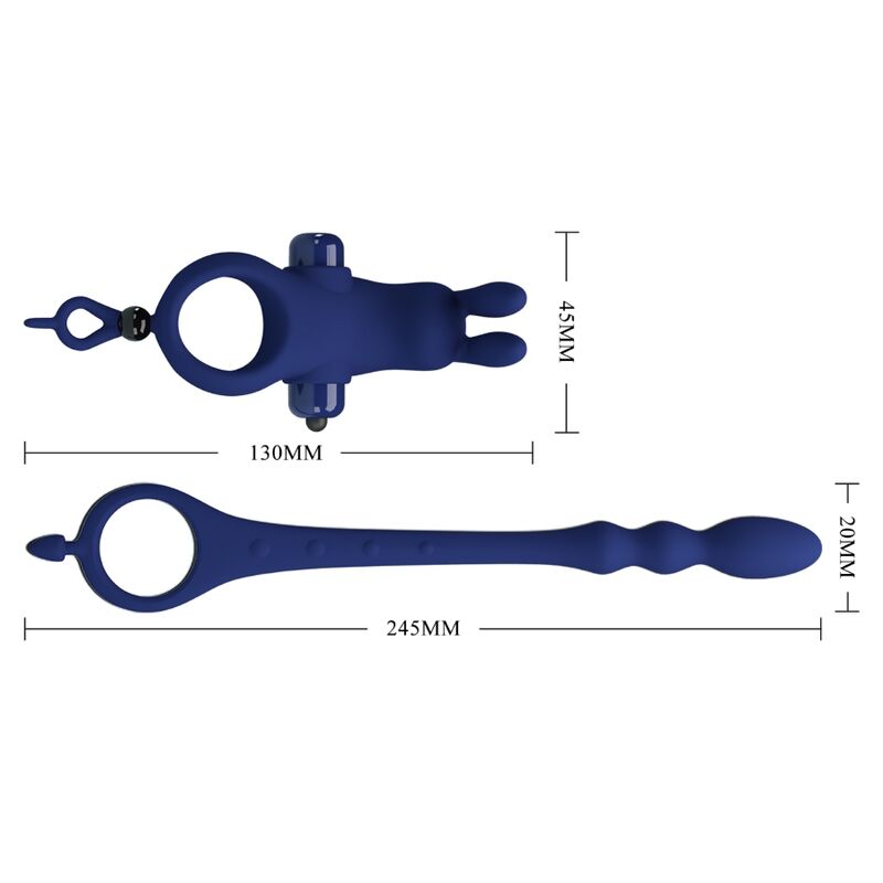 Ayad anneau vibrateur lapin avec plug bleu