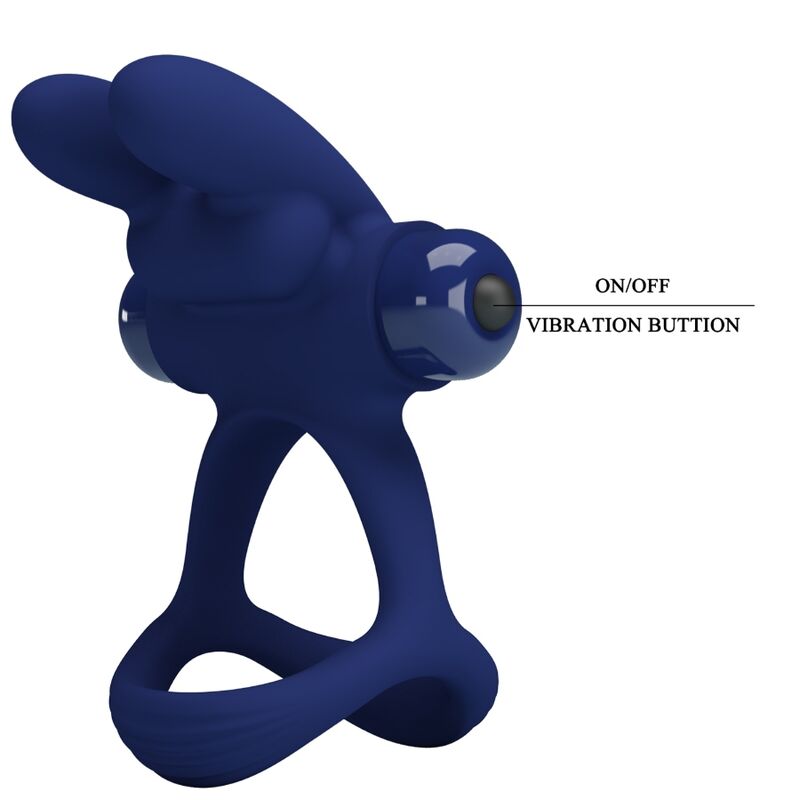 Francisco double anneau vibrant lapin bleu