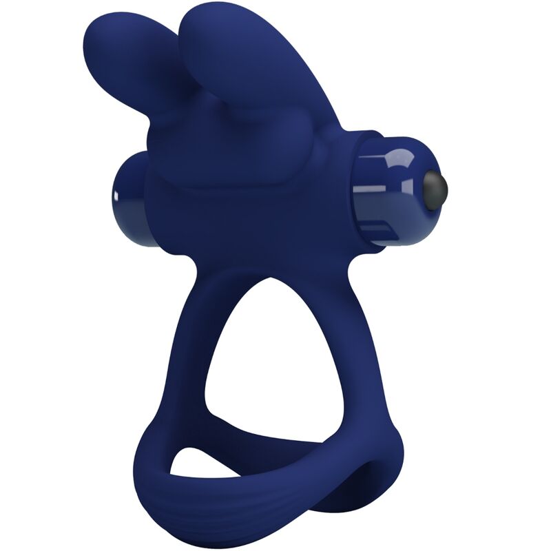 Francisco double anneau vibrant lapin bleu