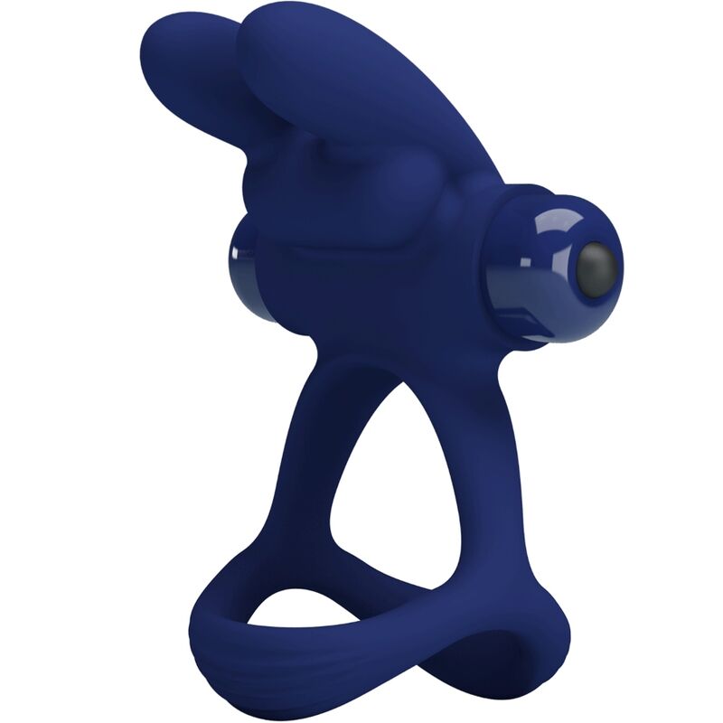 Francisco double anneau vibrant lapin bleu