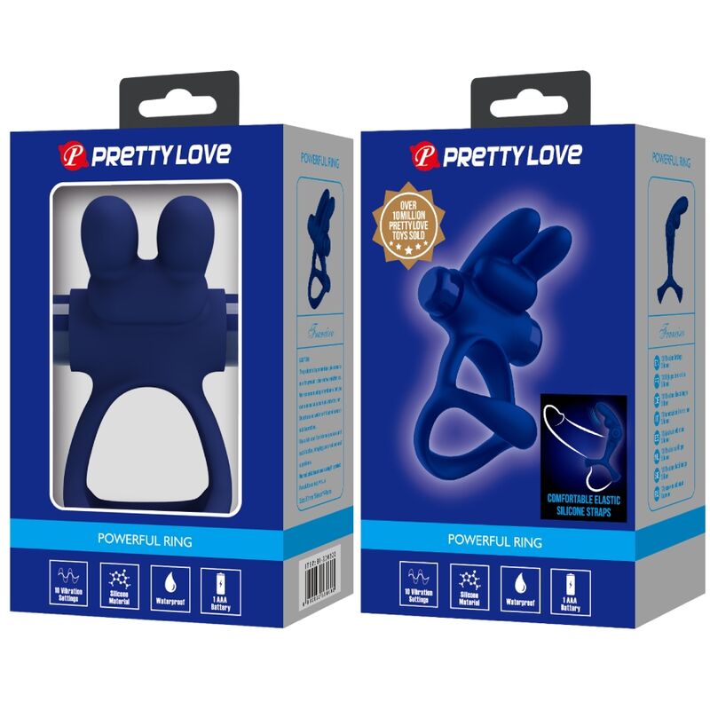 Francisco double anneau vibrant lapin bleu