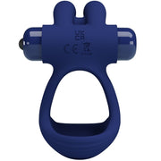 Francisco double anneau vibrant lapin bleu