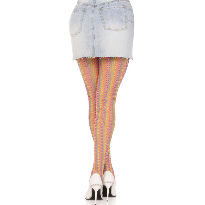Multicolored crochet stockings
