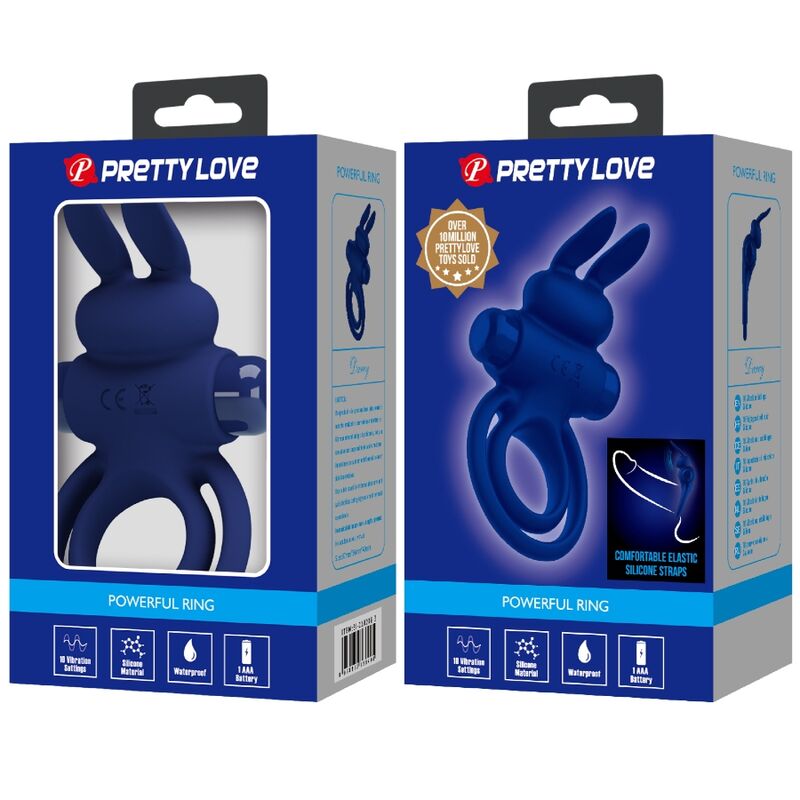 Darey double anneau vibrant lapin bleu