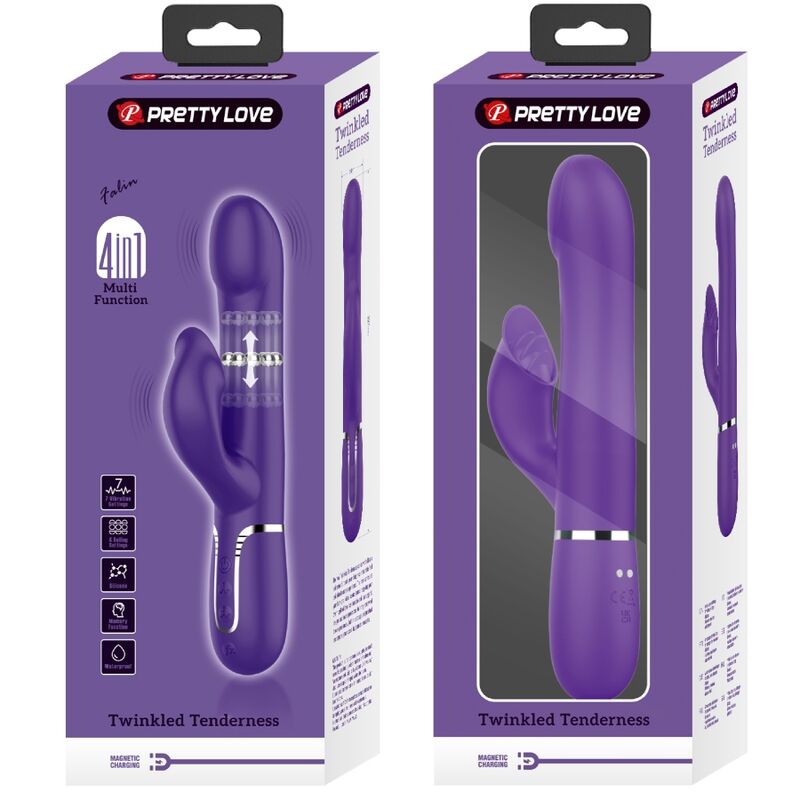 Zalin 4 in 1 Rabbit Vibrator Beads Purple