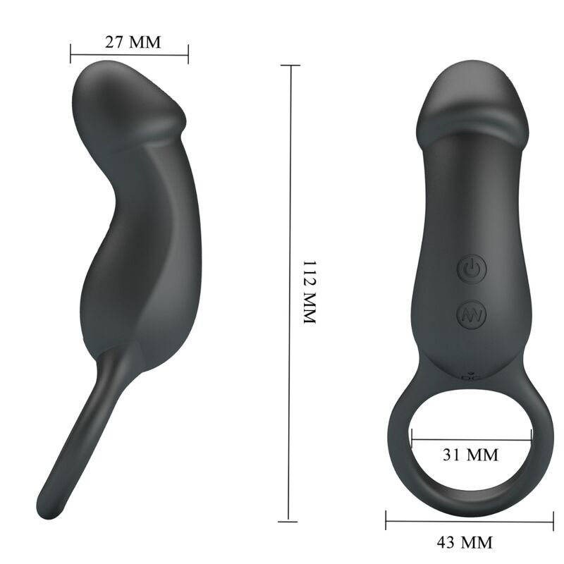 Trae vibrating ring with black stimulator