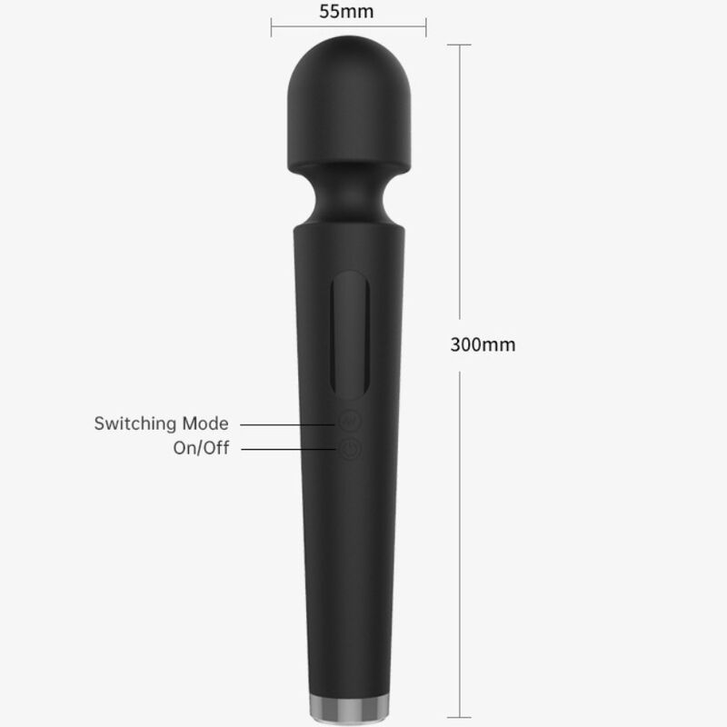 X power large massage &amp; vibrator 7 vibrations black