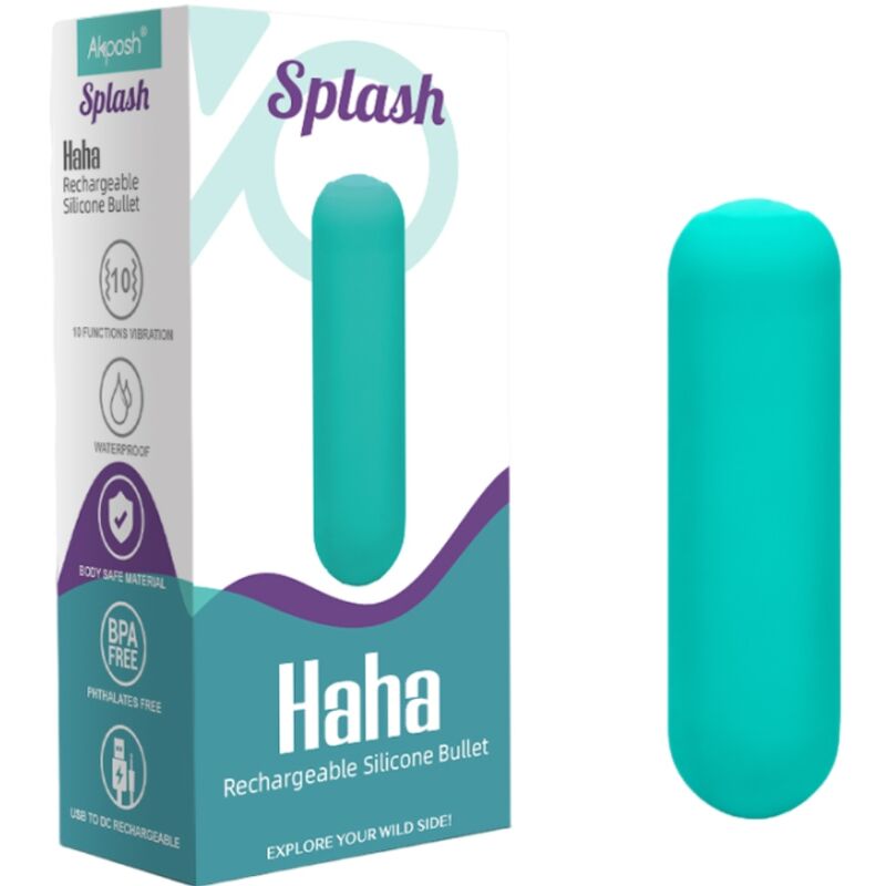Splash haha silicone bullet vibrator 10 vibrations 75 x 19 cm green