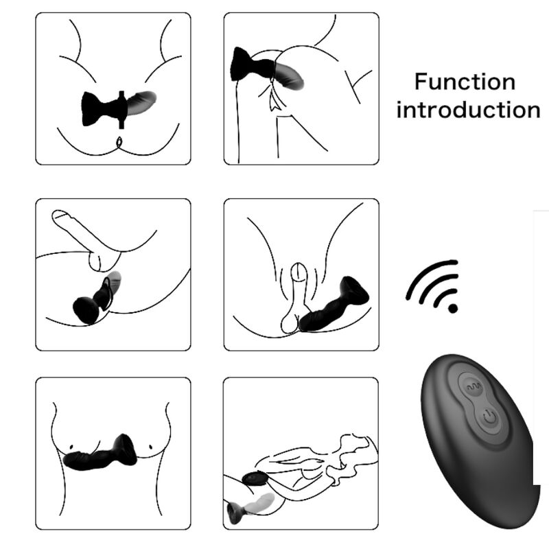 Extreme Bloom Pink Vibrator and Remote Control Anal Plug Black