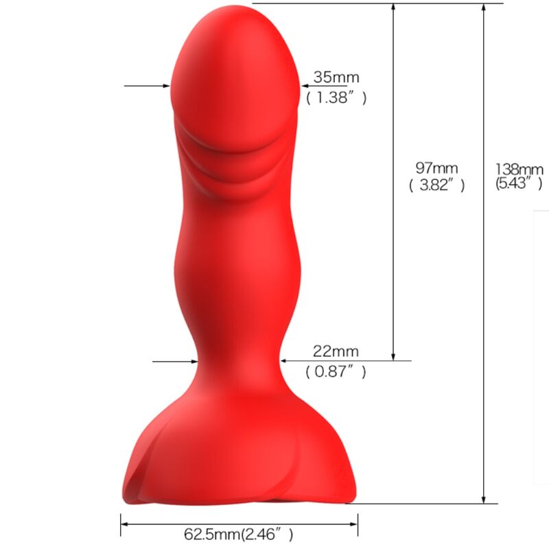 Extreme Bloom Pink Vibrator and Red Remote Control Anal Plug