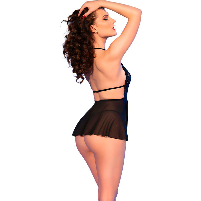 Cr 4720 babydoll &amp; tanga negro s