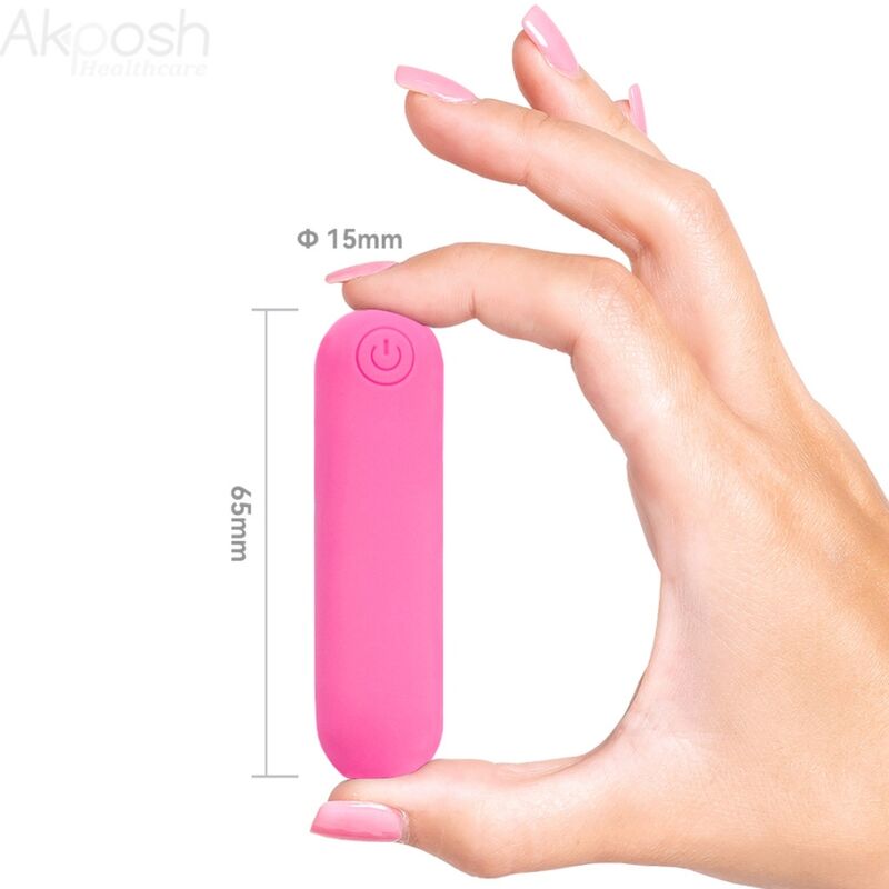 Splash joliene bullet vibrator remote control silicone 10 vibrations 65 x 15 cm pink