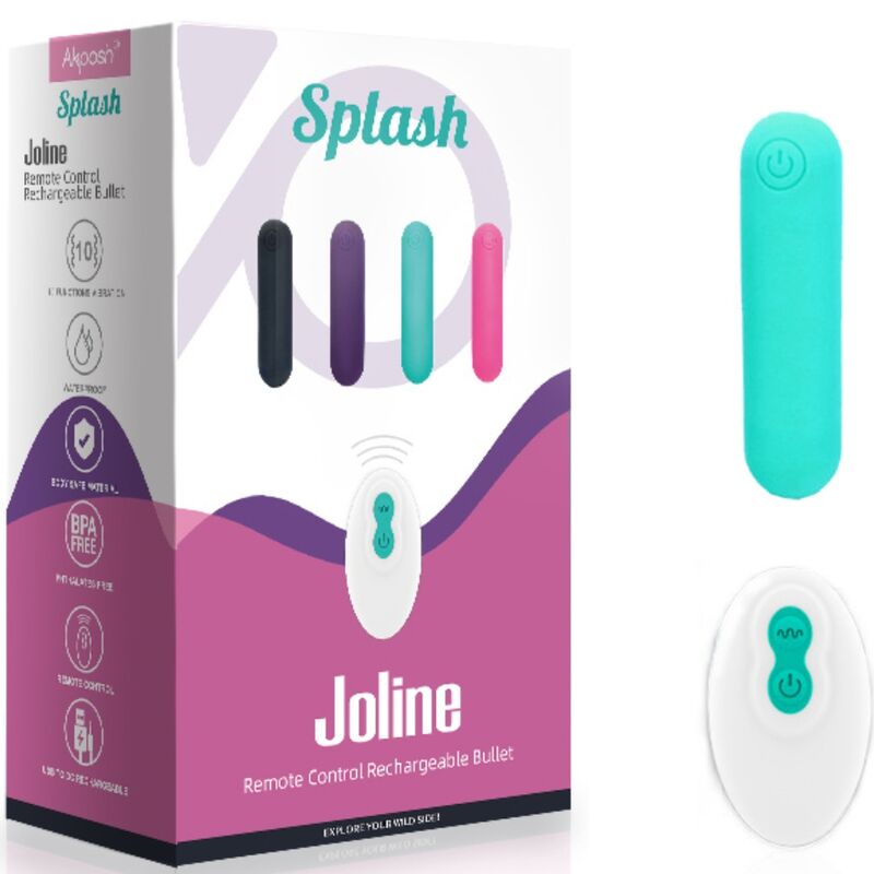 Splash joliene bullet vibrator remote control silicone 10 vibrations 65 x 15 cm green
