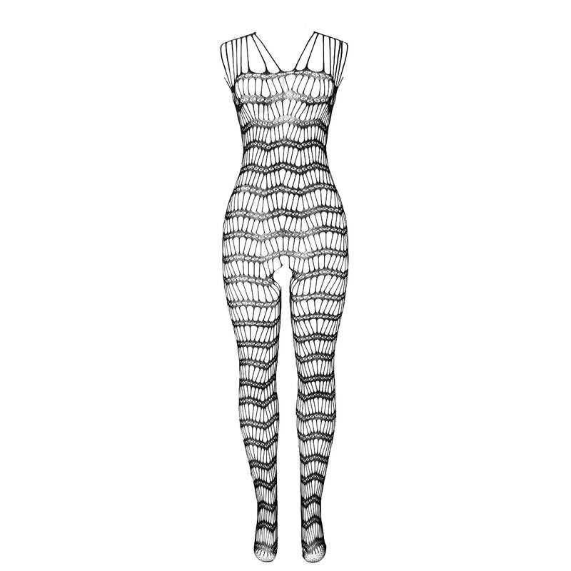 951696 open fishnet bodystocking with shoulder straps black one size