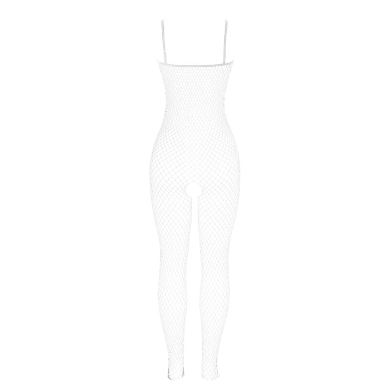 951740 white fishnet bodystocking with bows crotch one size