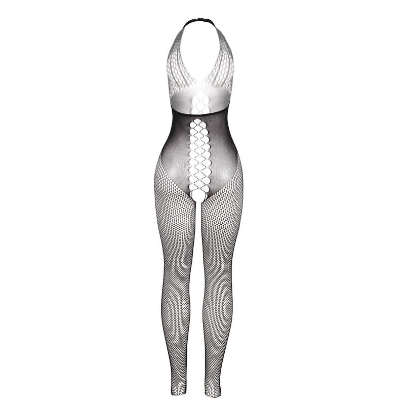 951832 bodystocking with open back and crisscross details black one size