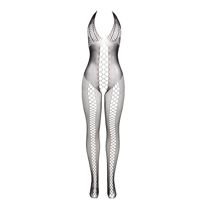951832 bodystocking with open back and crisscross details black one size