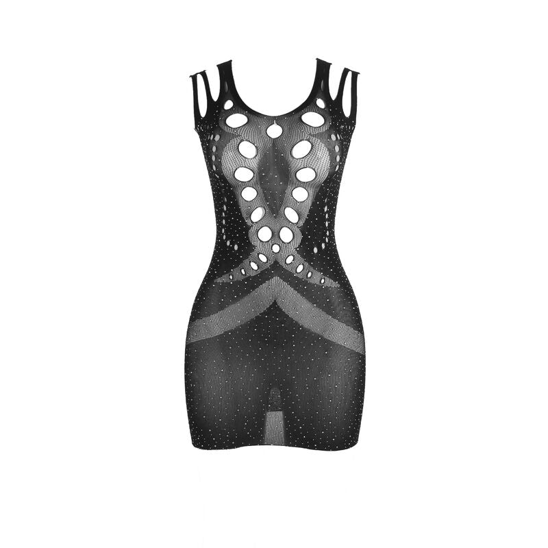 952198 fishnet dress with shiny diamonds black one size