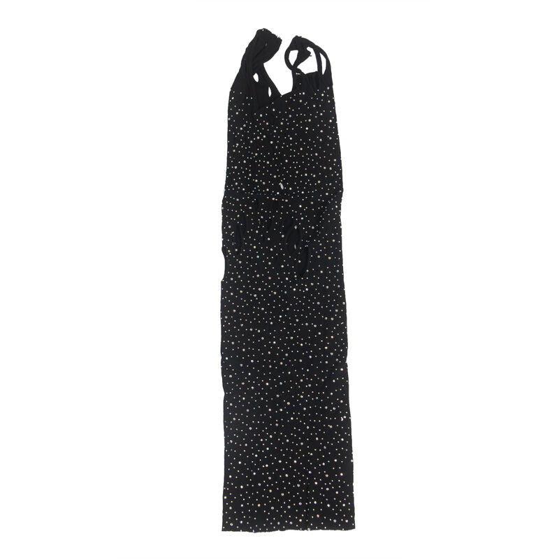952198 fishnet dress with shiny diamonds black one size