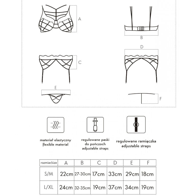 Soledad lc 20217 subjectador + panty + leaguero s/m