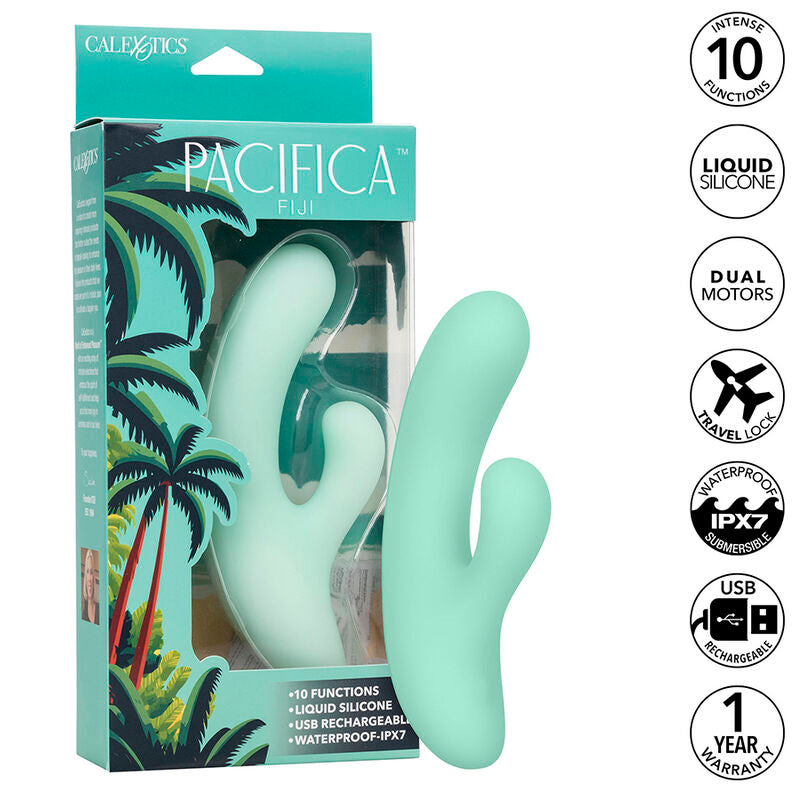 Pacifica Fiji Vibrator &amp; G-Spot Stimulator 10 Vibrations Aqua