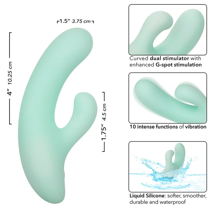 Pacifica Fiji Vibrator &amp; G-Spot Stimulator 10 Vibrations Aqua
