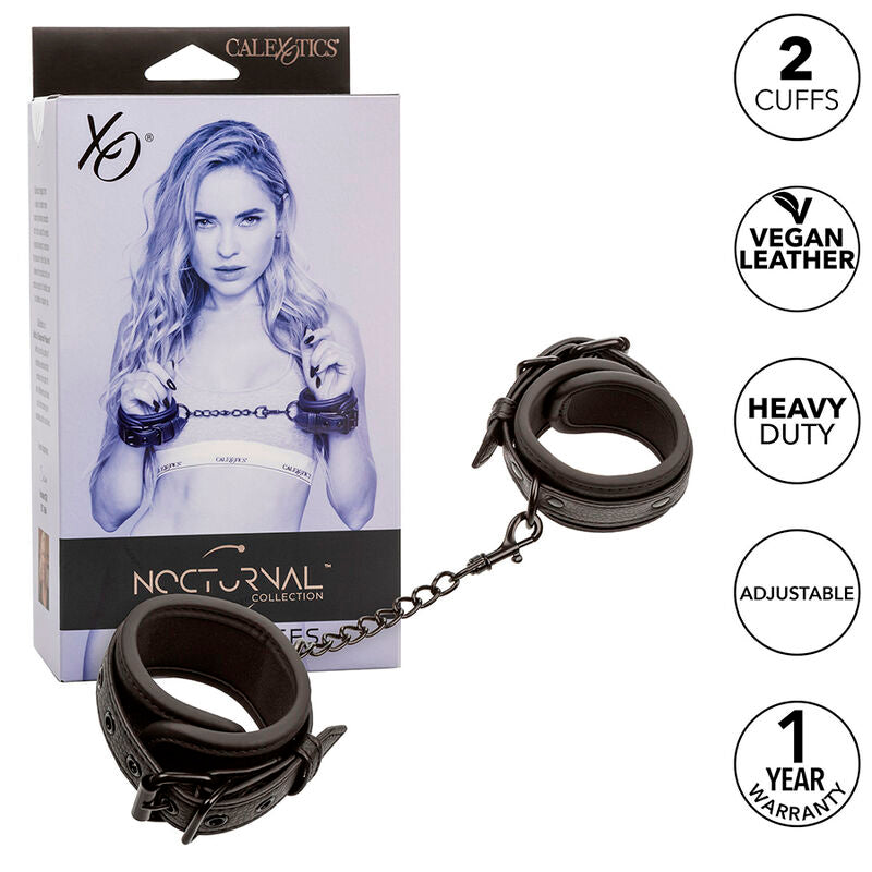 Nocturnal black adjustable leather cuffs