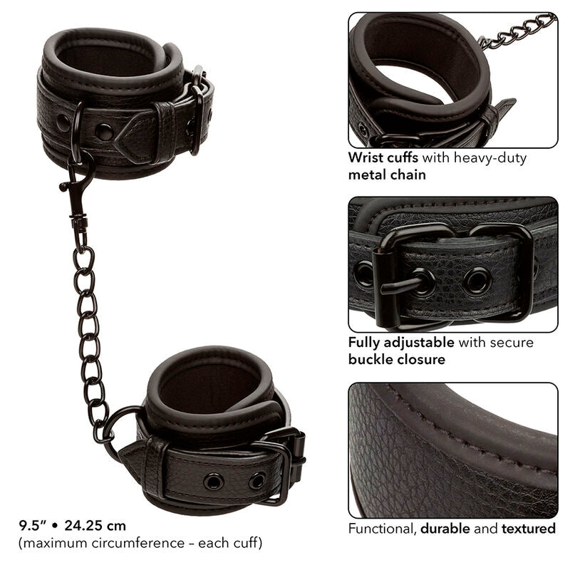Nocturnal black adjustable leather cuffs