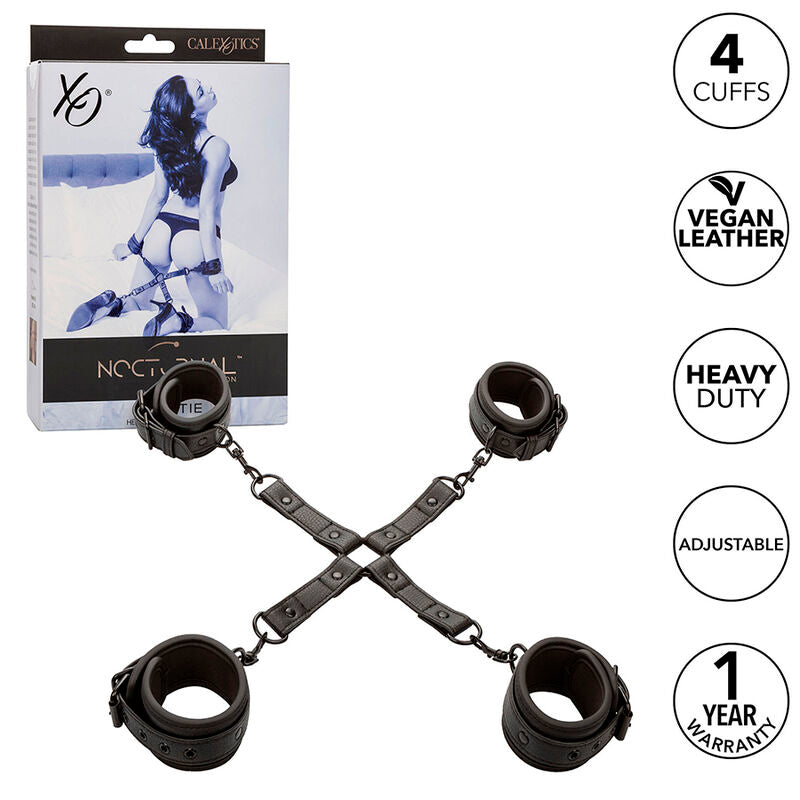 Nocturnal connector tie hog leather adjustable black