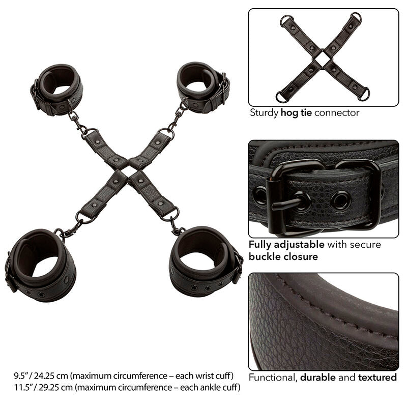 Nocturnal connector tie hog leather adjustable black