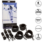 Nocturnal adjustable black leather bed belt