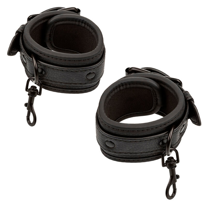 Nocturnal adjustable black leather bed belt