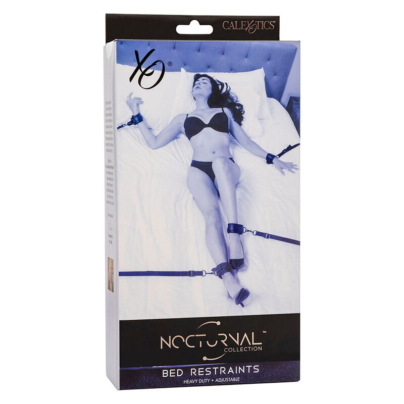 Nocturnal adjustable black leather bed belt