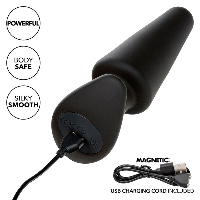 Rock bottom tapered anal plug 10 vibrations black silicone