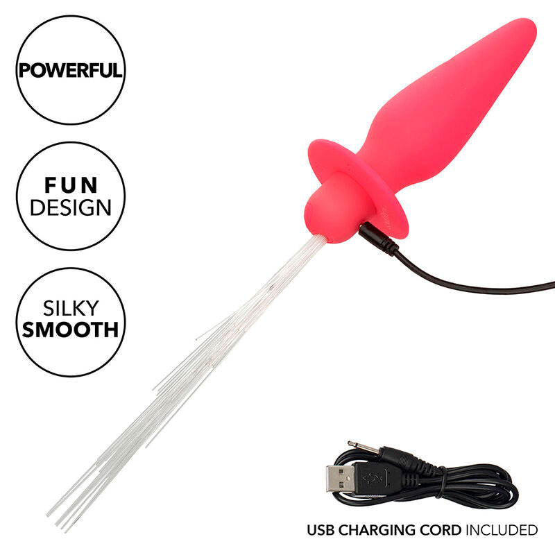 Southern lights light up anal plug 10 vibrations pink silicone