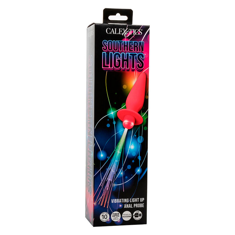 Southern lights light up anal plug 10 vibrations pink silicone